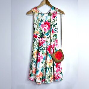 NWT Xtraordinary Girls Floral Dress with Shoulder Purse size 14